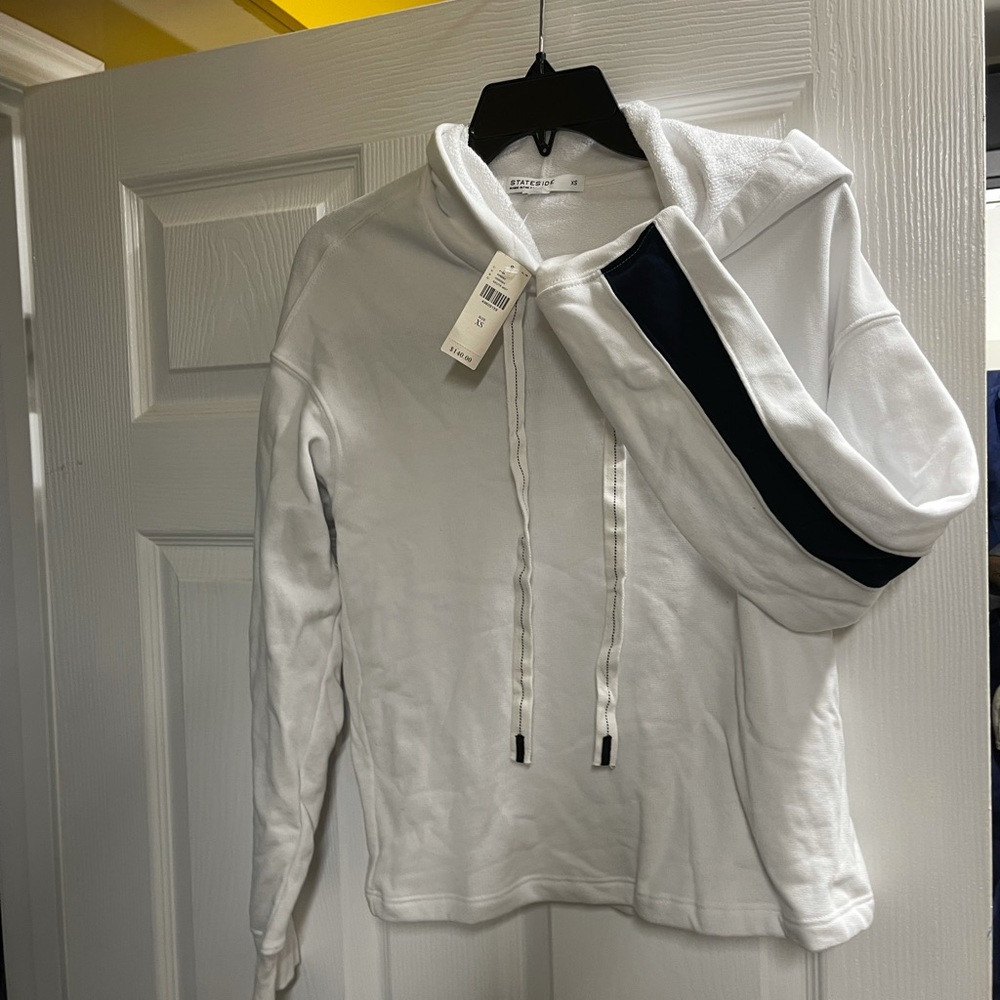 Anthropologie cropped shirt with hood size small